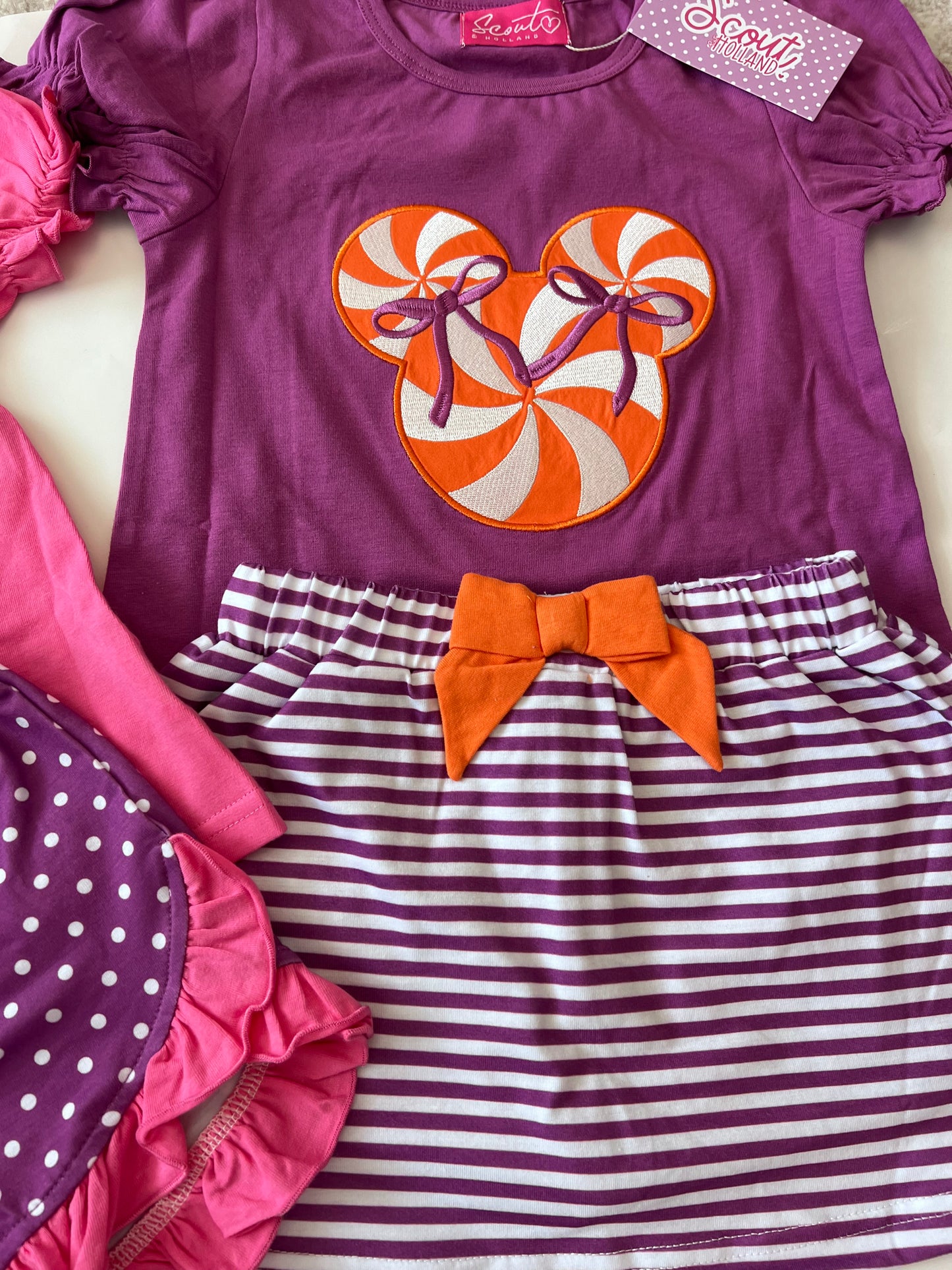 Halloween Swirl Mouse Skirt Set