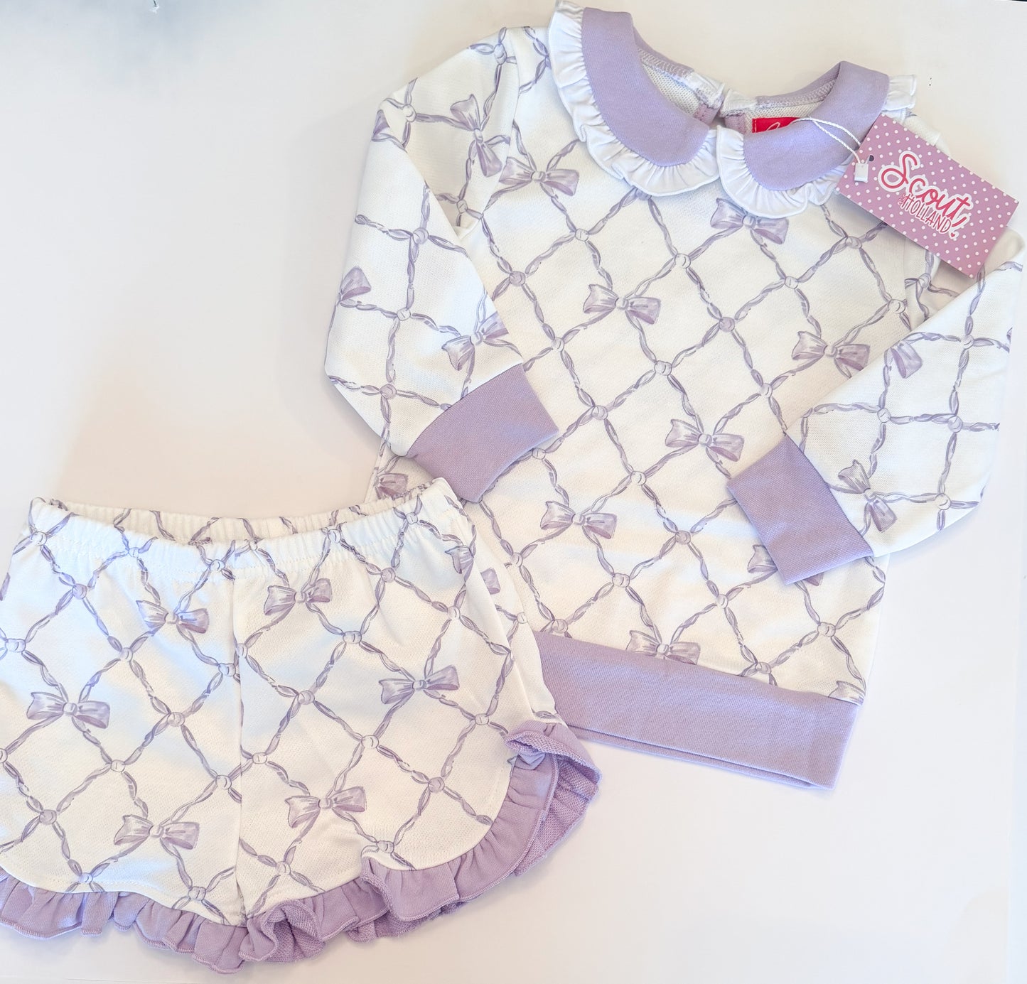 Purple Bows Short Set