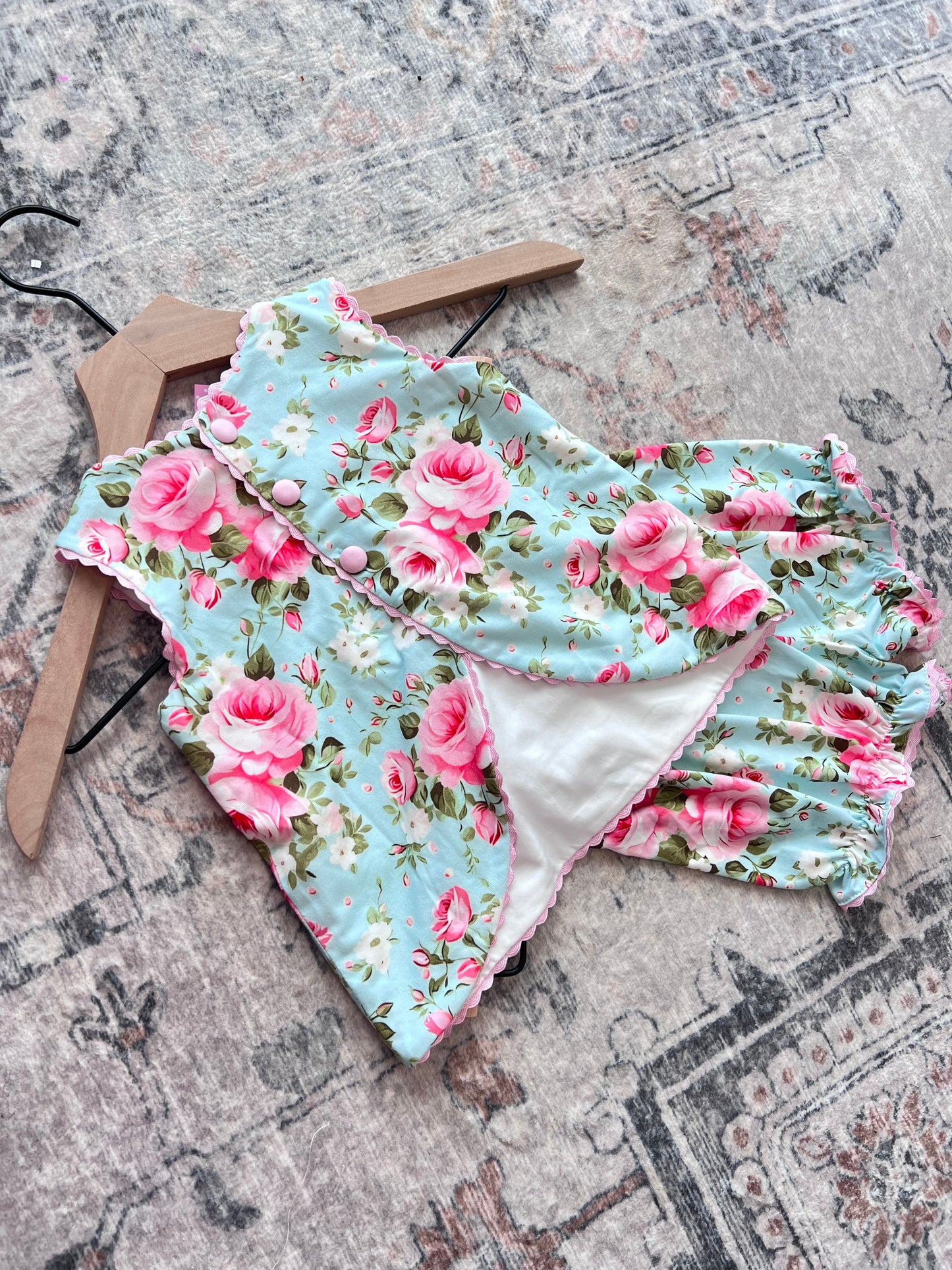 Turquoise Floral Diaper Set