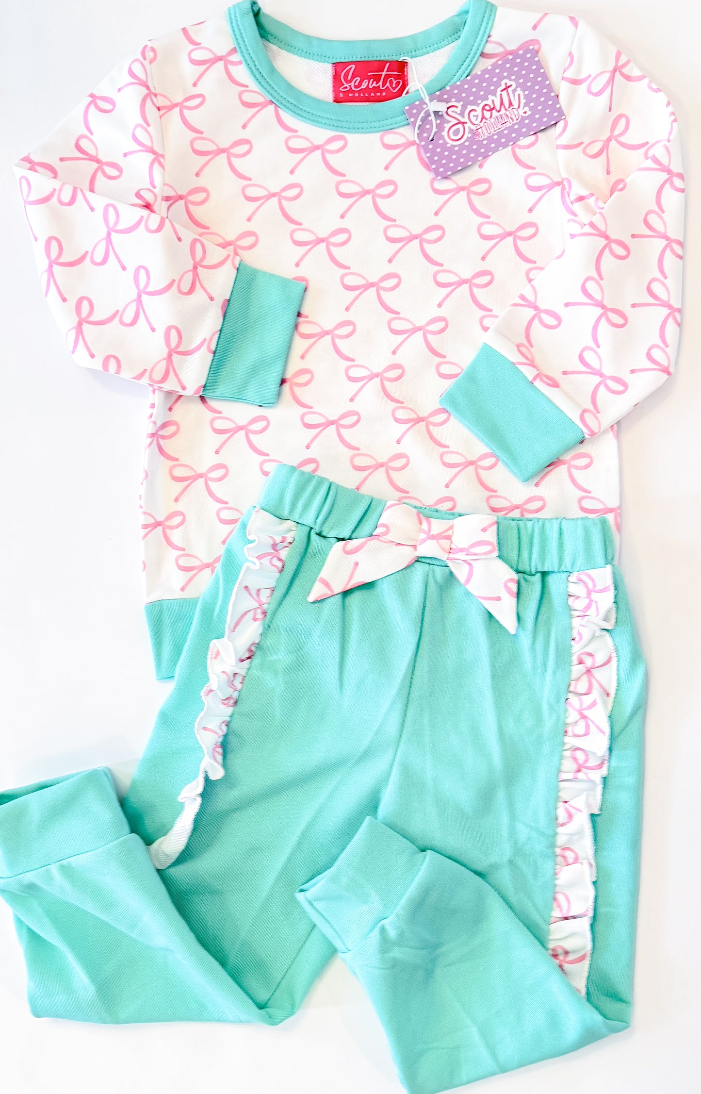 Turquoise Bow Jogger Set