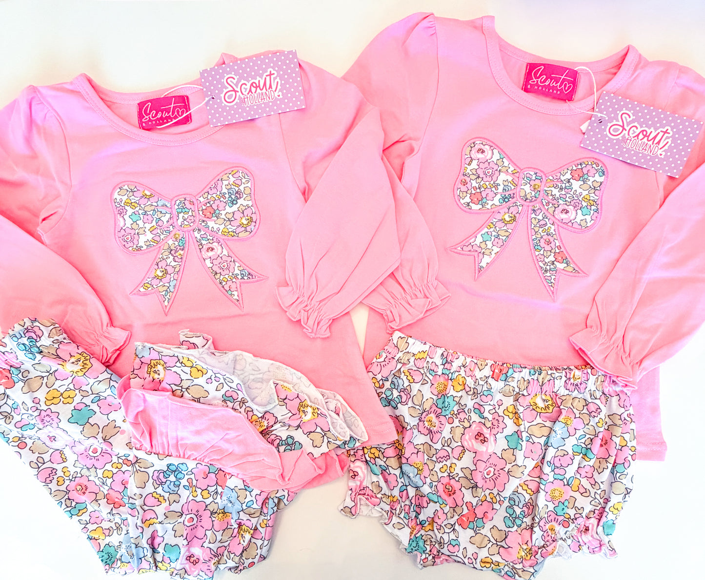 Pink Floral Bow Appliqué Collection