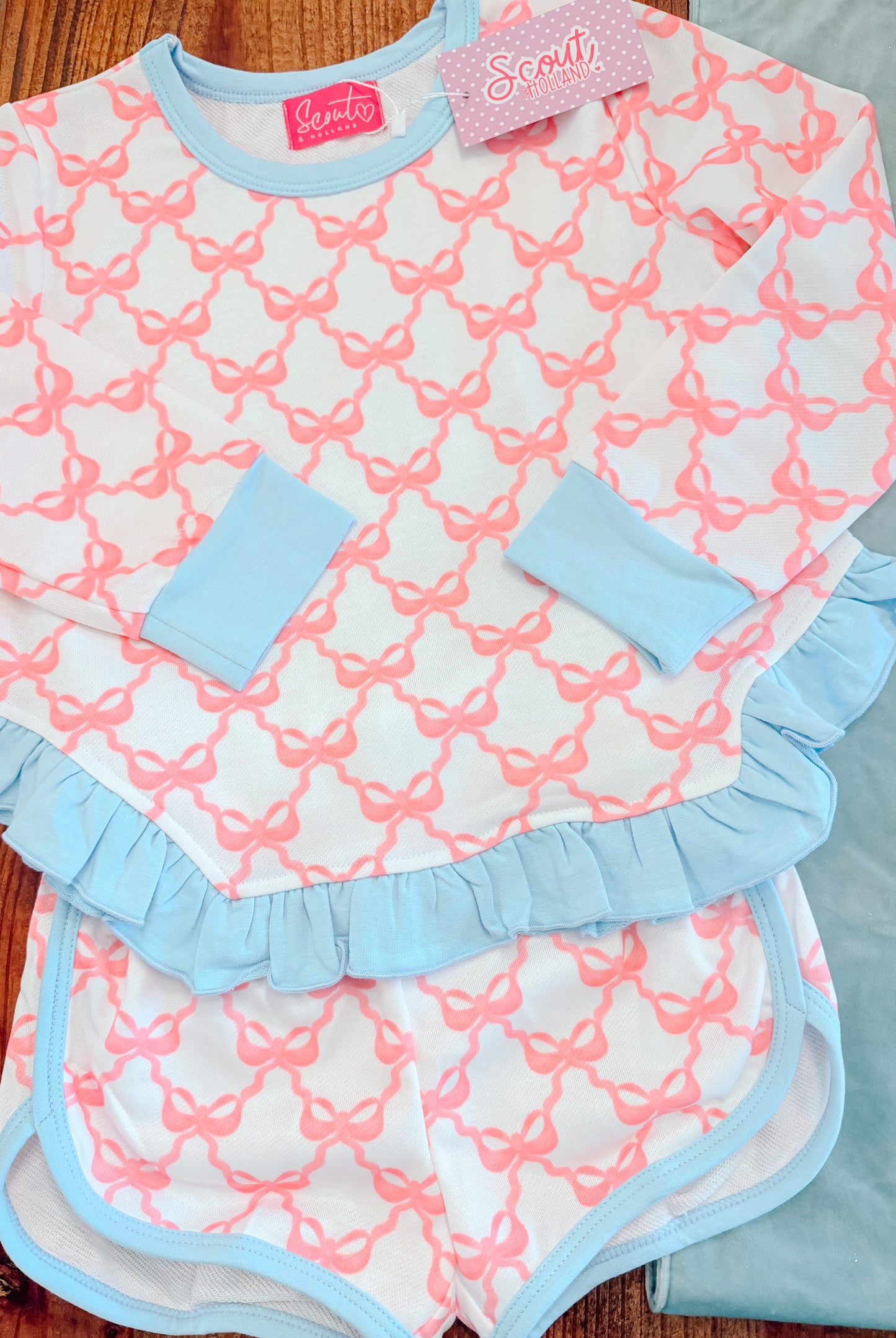 Ruffle Bow Short Set