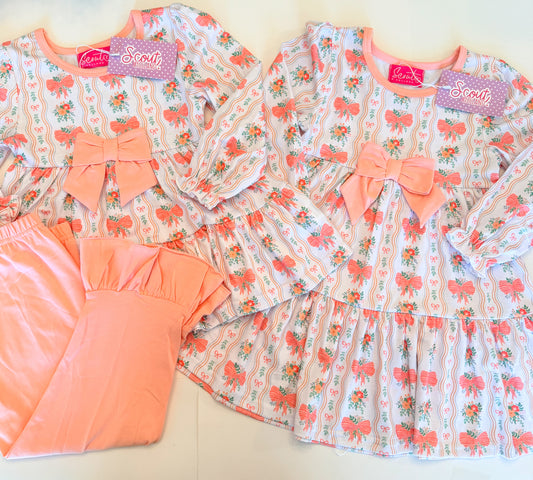 Peach Bow Floral Collection