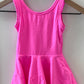 Hot Pink Scalloped Athletic Dress- shorts attached