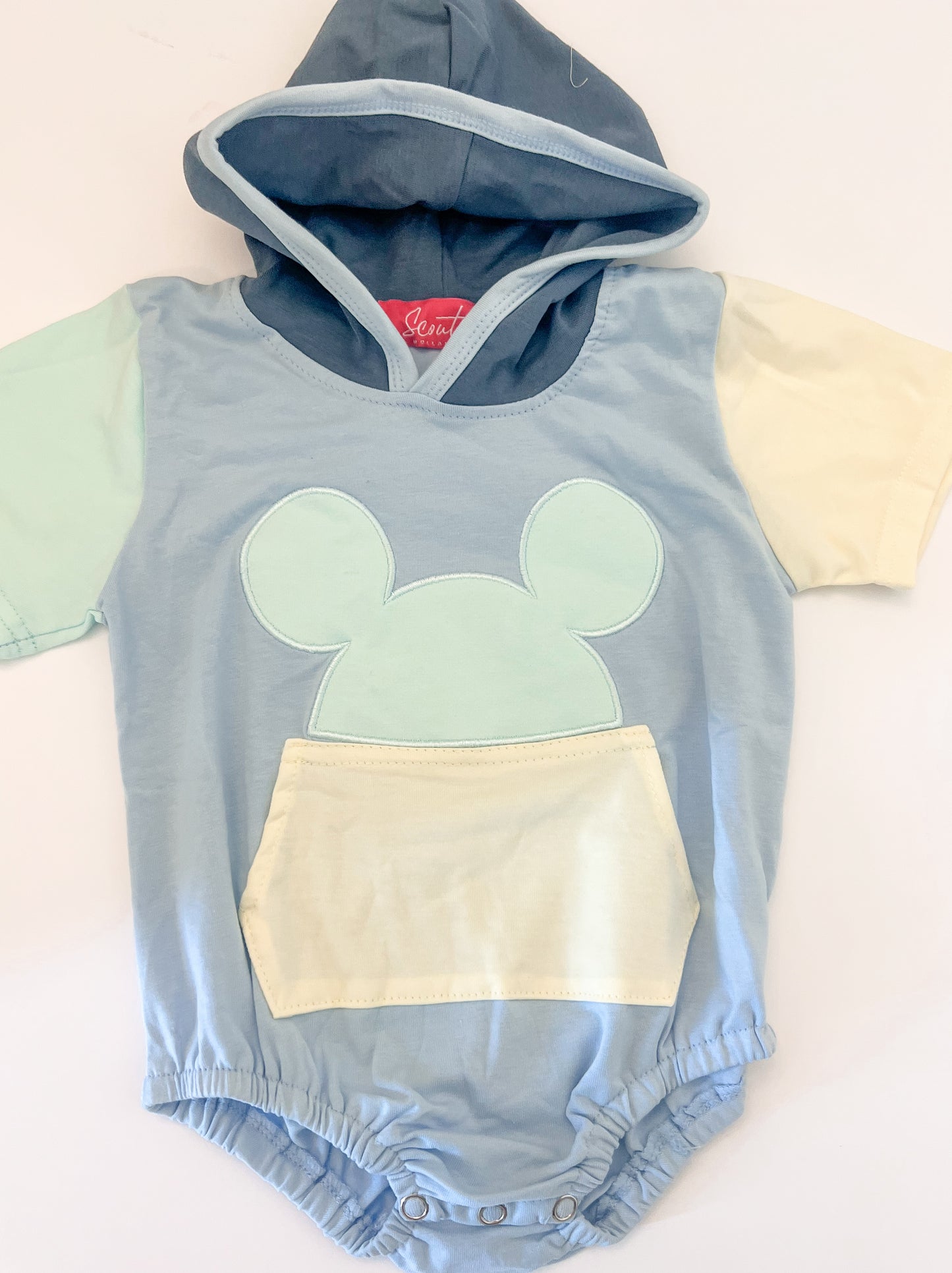 Pastel Colorblock Mouse Collection Summer Hooded Boy Bubble