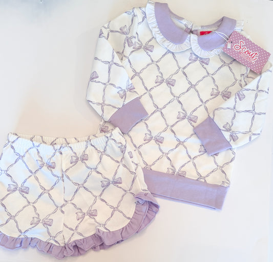 Purple Bows Short Set