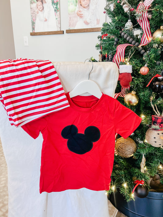 Red Mouse Boy Short Set