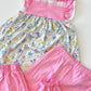 Pink Summer Floral Bubble Pant Set