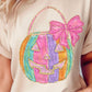 Pastel Faux Glitter Pumpkin Tees