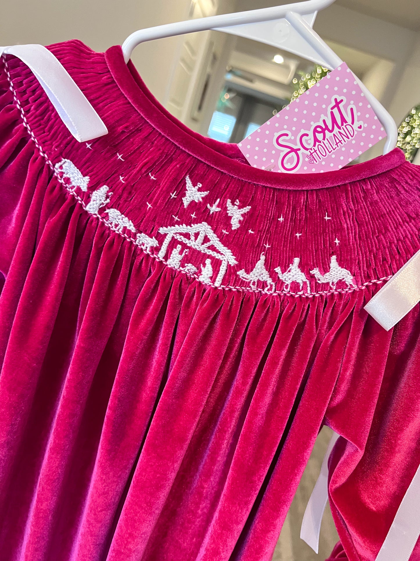 Velvet Smocked Nativity Dress