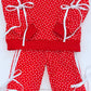 Red Polka Dot Bow Jogger Set