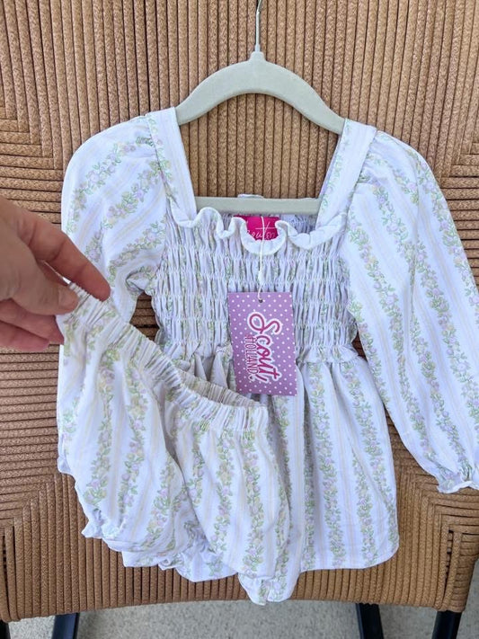 Muted Floral Diaper Set