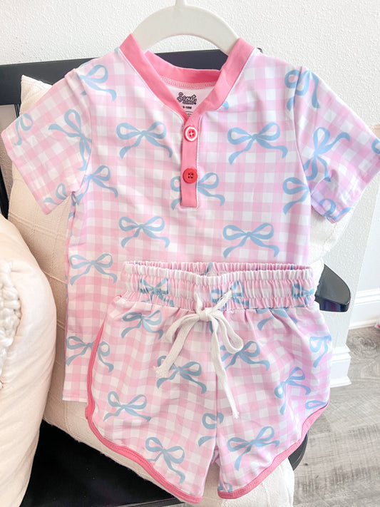 Gingham Bow Lounge Set