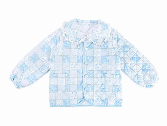 Blue Floral Quilted Coat (PREORDER ETA NOVEMBER)