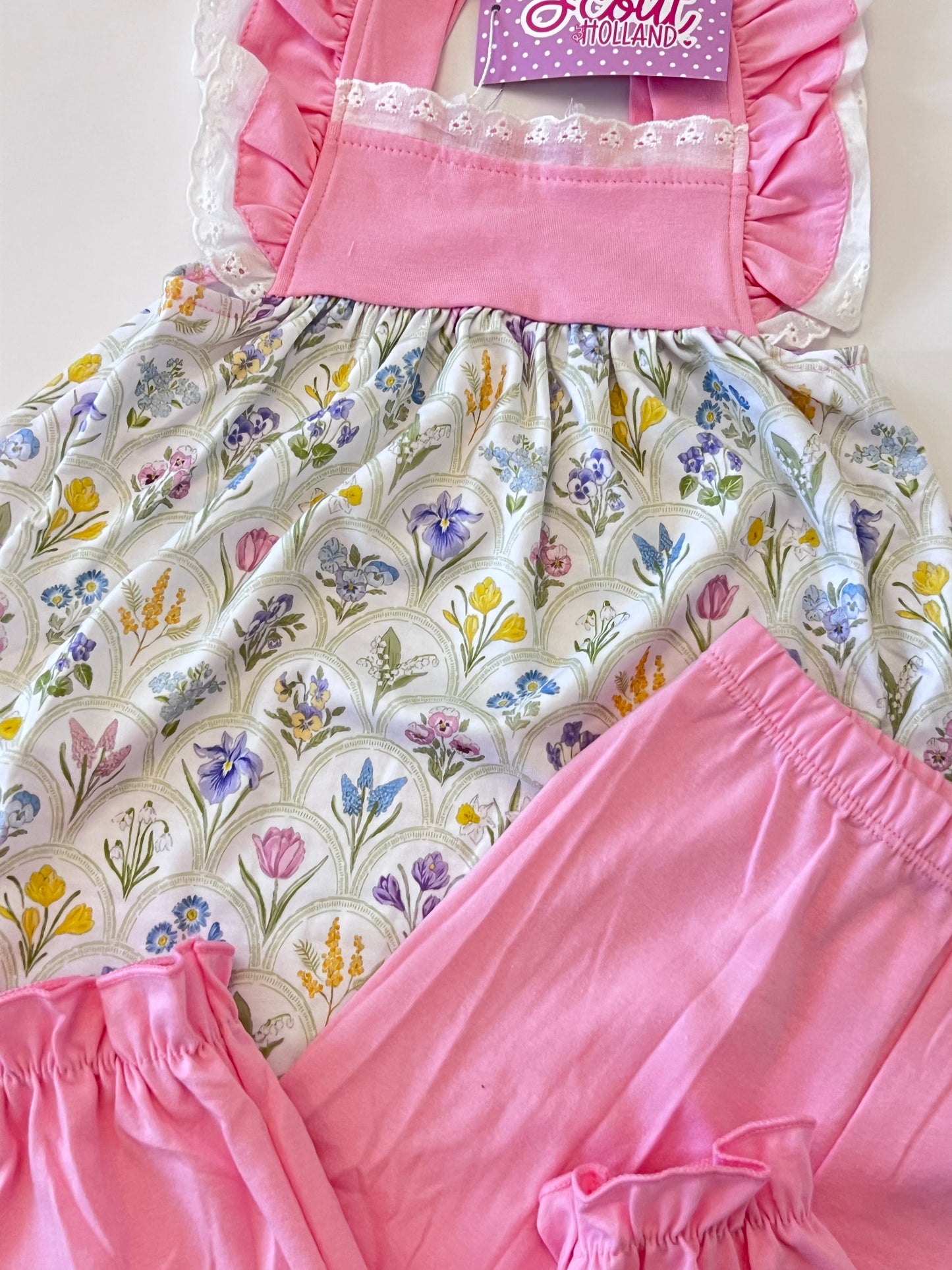 Pink Summer Floral Bubble Pant Set