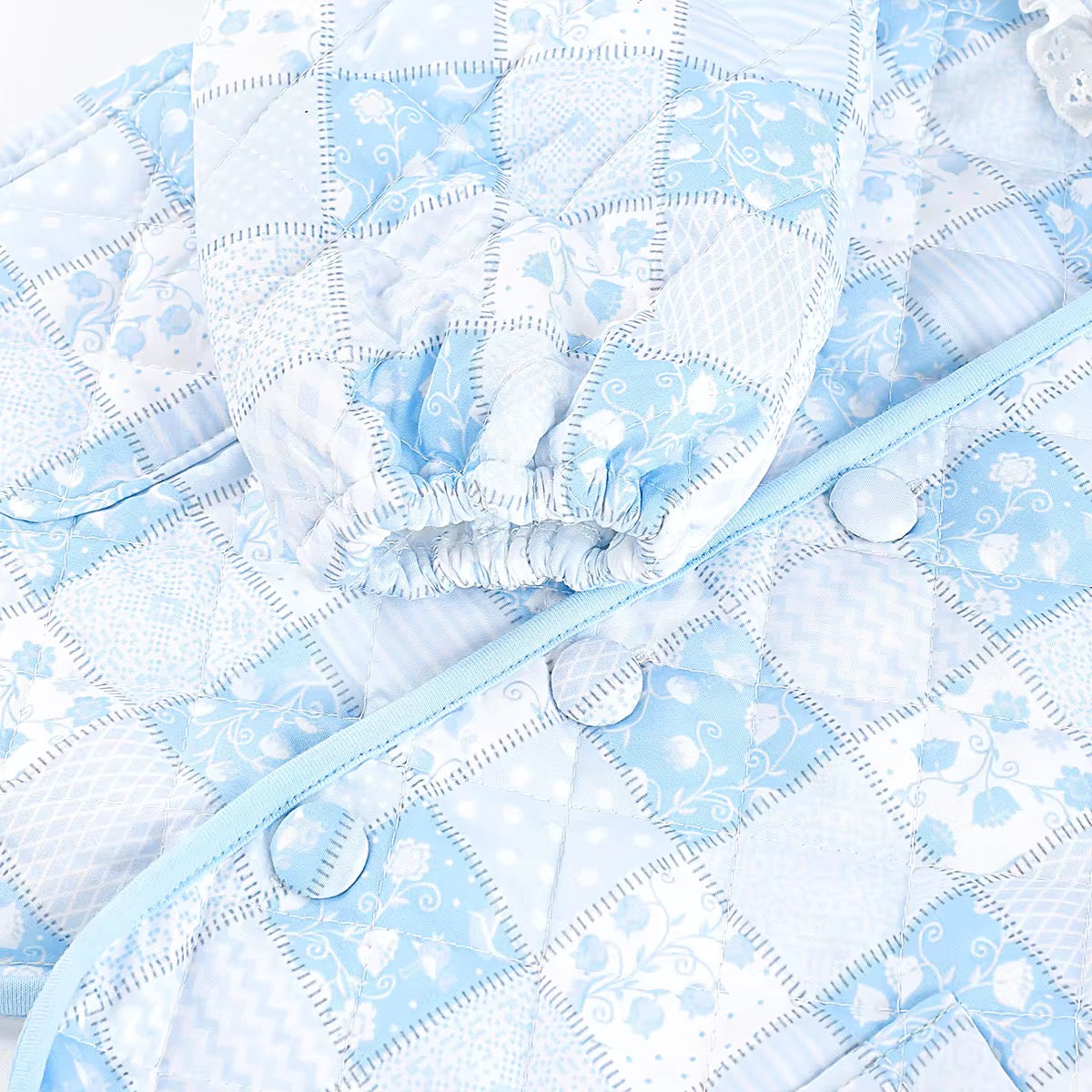 Blue Floral Quilted Coat (PREORDER ETA NOVEMBER)