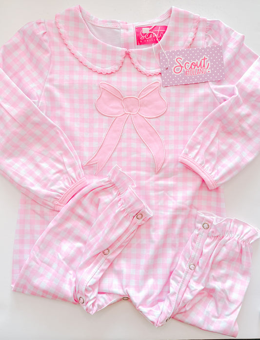 Gingham Bow Romper