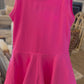 Hot Pink Scalloped Athletic Dress- shorts attached